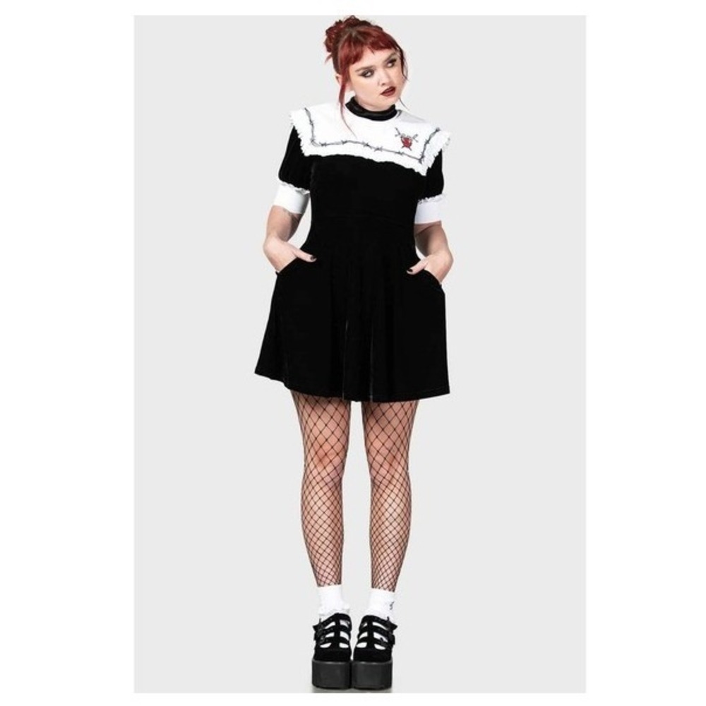 Killstar Cora black white mini dress